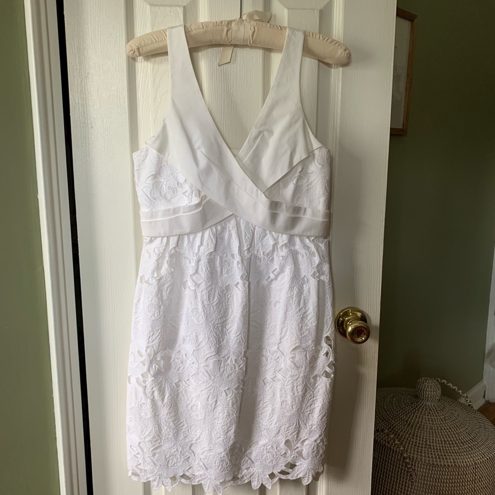 Tibi white cotton lace dress GUC